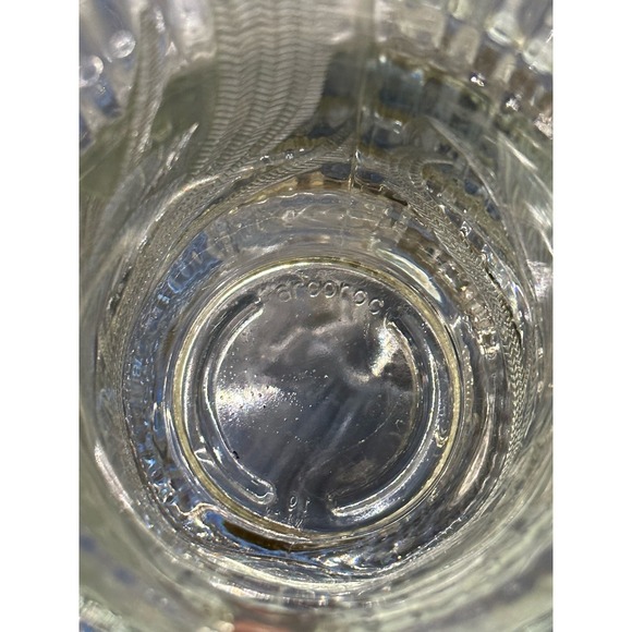 Set of 6 Arcoroc Canterbury Crocus Clear French Glass Mug Cup, Pressed Glass - Picture 3 of 5